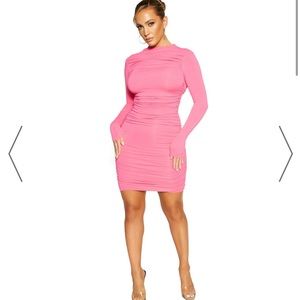 NAKED WARDROBE RUCHED DRESS